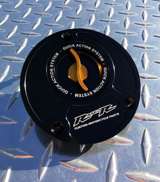 Kawasaki Quick Release Fuel Gas Cap - Z125 650R ER6n ZX6R Z750 Z900RS Z1000 ZX1000 ZX10R ZX14 ZX14R ~ Gold