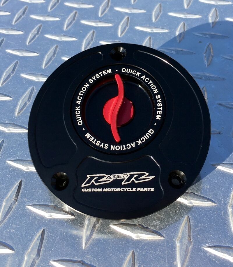 Kawasaki Release Quick Fuel Gas Cap - Z125 650R ER6n ZX6R Z750 Z900RS Z1000 ZX1000 ZX10R ZX14 ZX14R ~ Red