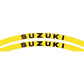 Yellow SUZUKI Logo Rim Stripes GSXR TL1000R TL1000S SV650 SV1000 Hayabusa DL1000