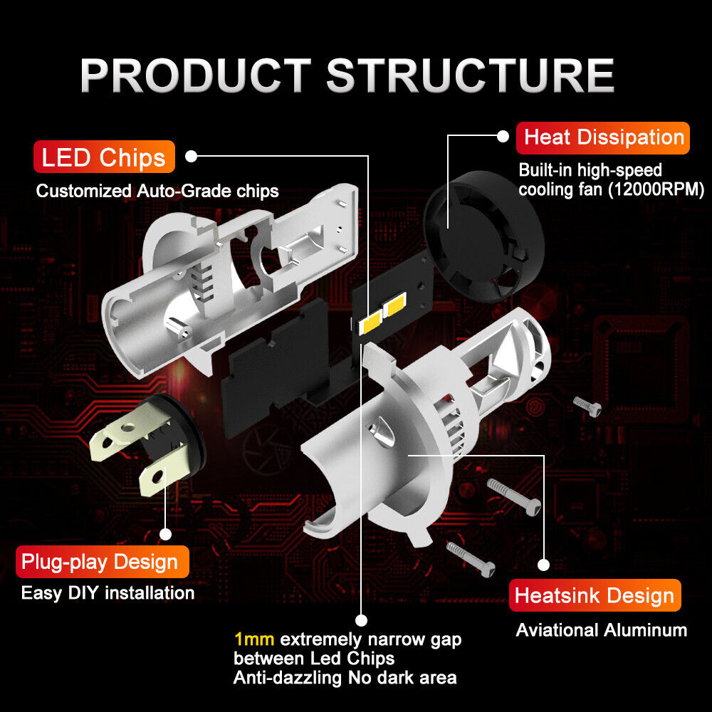 H4 LED Headlight Bulb Globe - Kawasaki VULCAN S 650 900 1700 W800 Z650 ABS