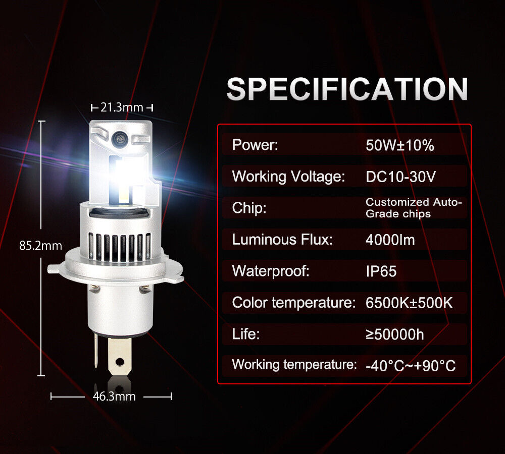 H4 LED Headlight Bulb Globe - Kawasaki VULCAN S 650 900 1700 W800 Z650 ABS