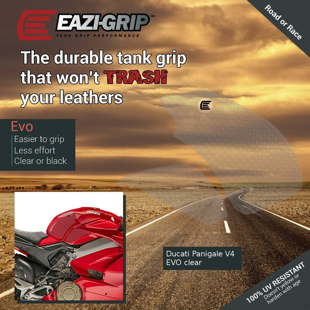 2018-21 Ducati Panigale V4 - Eazi-Grip Evo Tank Grip Traction Pads V4R V4S Black