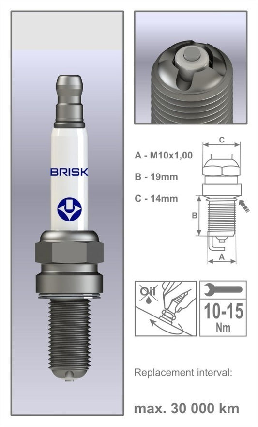 2 x BRISK AAOR10LGS Spark Plugs For Ducati Monster 821 937 1200 / R / S / SP